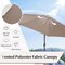 Costway Outdoor Heavy Duty Market Umbrella with Tilt Mechanism Crank Handle 8 Sturdy Ribs Tan